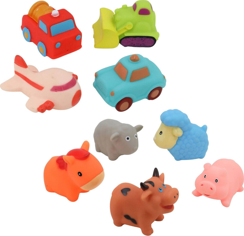 Badeleker Bondegårdsdyr & Kjøretøy 7-pack - Badeleker