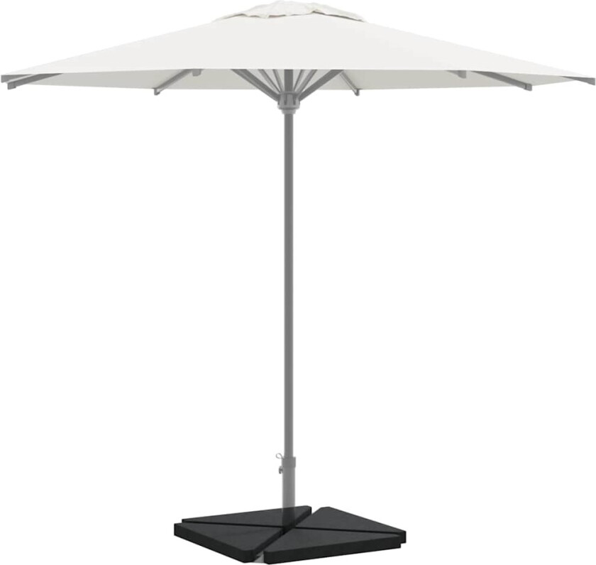 Vektplater for parasoll 4 stk svart granitt trekantet 14 kg