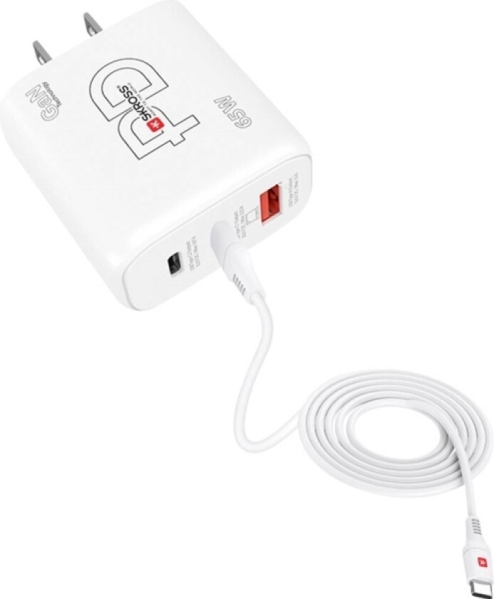 Skross Power Charger 65W Pd Gan Combo+ Us Usb-Oplader Indendør Udgangsstrøm Max. 3.25 A Usb 2.0 Tilslutning A, Usb-C® Antal Udgange: 3 X