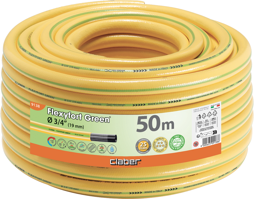 Bilde av Flexyfort Green vandslange gul 3/4" 50mtr