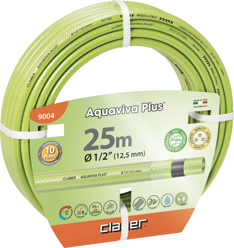 Aquaviva Plus vandslange lysgrøn 1/2" 25mtr
