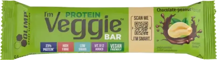Olimp Veggie Bar 25x50g, vegansk proteinbar