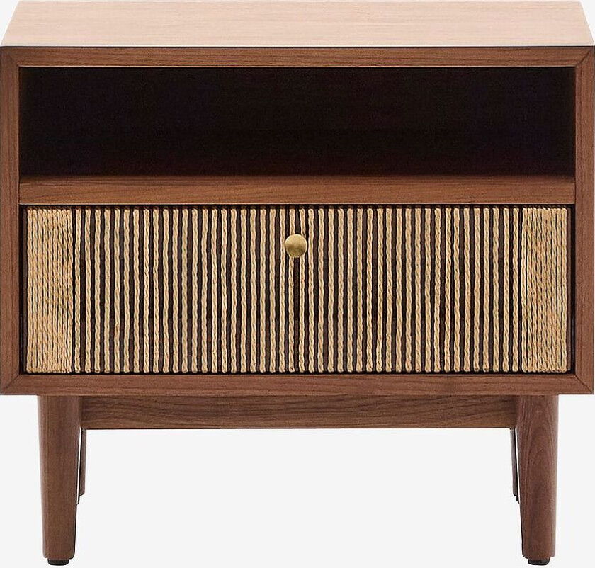 Elan nattbord i finér og massiv valnøtt med snor 51x45 cm 100 Fsc, Brun