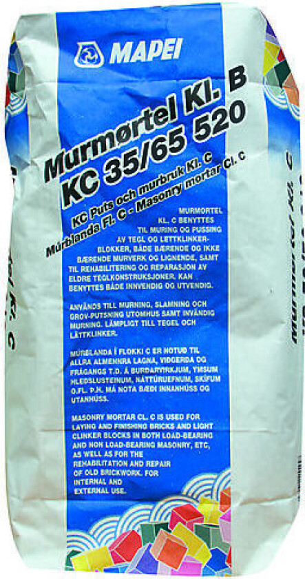 Mørtel mur 25kg kl.b kc35/65/520 murmørtel kl b kc35/65/520 25 kg