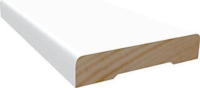 Karmlist furu rund klassisk hvit S0500-N 12x70x4400 mm