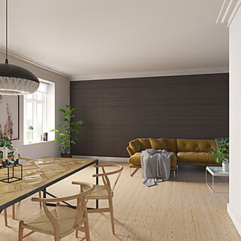 Spilevegg hvit eik grå 2400x600x18 mm