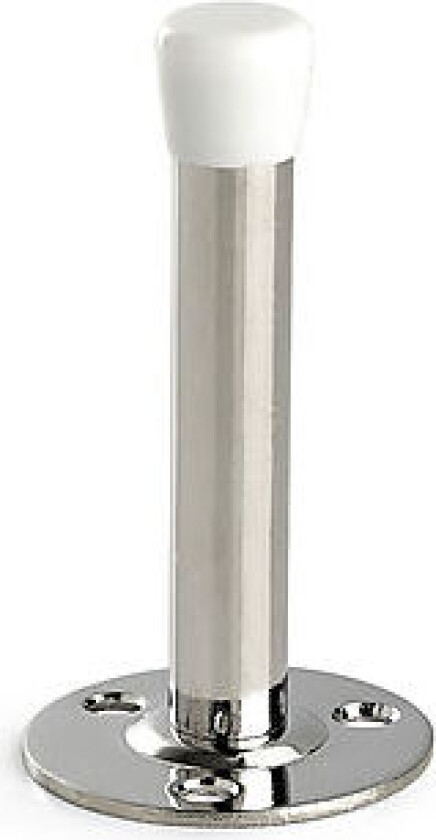 Dørstopper 7470 150mm stål/krom sb med plastbuffer for veggmontering