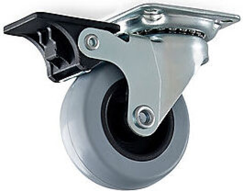 Bilde av Hjul 75mm elf/grå sving/brems stk 4107 grå pur max 55kg plate60x60mm