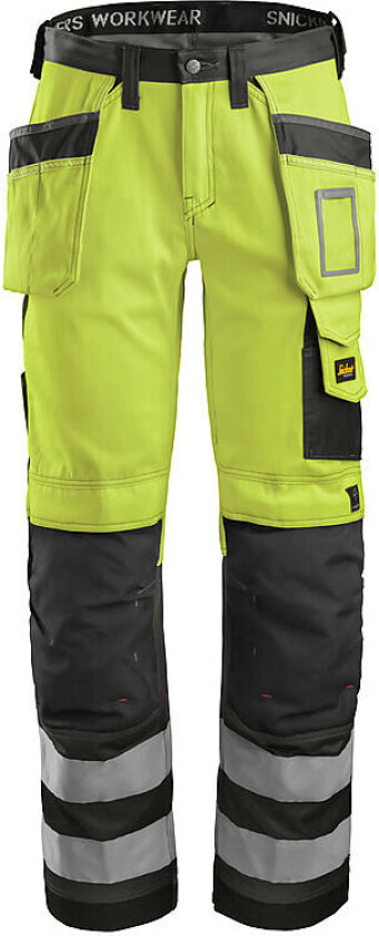 Arbeidsbukse high-vis 3233 gul/sort str 254