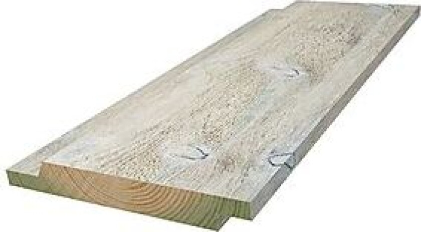 Kledning 3 sidig dobbelfalset 60° klasse 1 19x148 mm grunnet dekkhvit furu