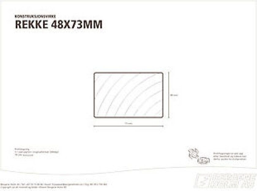 Lekt justert furu impregnert klasse 1 48x73 mm