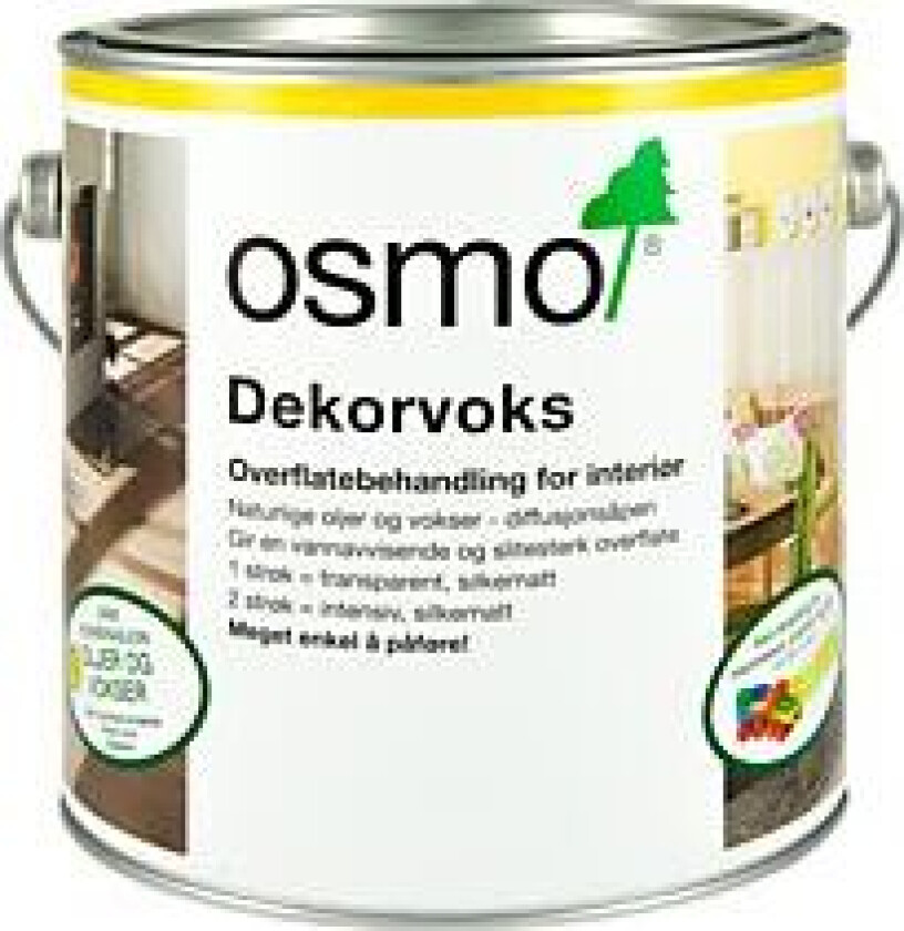 Dekorvoks 3166 2,5l valnøtt 1l dekker ca 20m2 1 strøk
