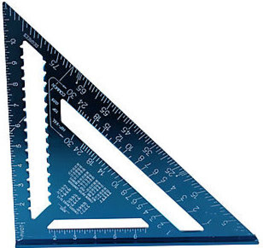 Vinkel 300 mm aluminium blå eloksert