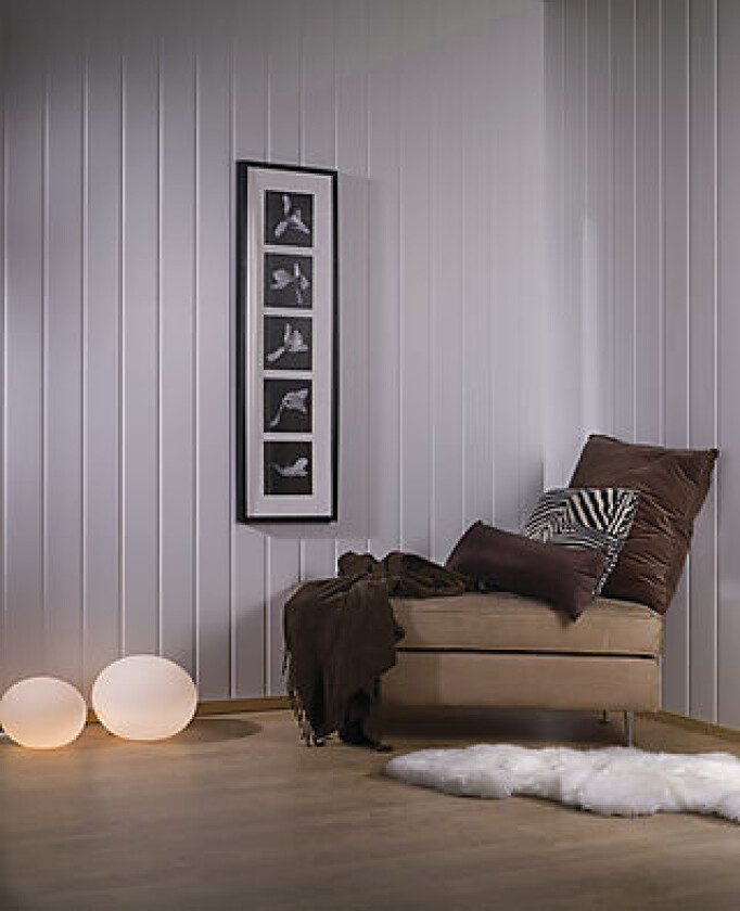 Veggpanel MDF skygge/skrå 11x620x2390 mm hvit