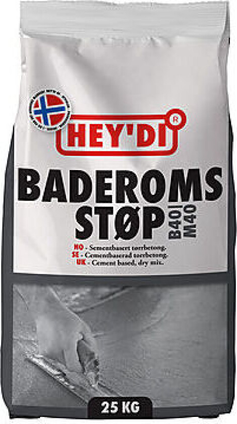 Bilde av Baderomsstøp Normal tørrbetong 25 kg