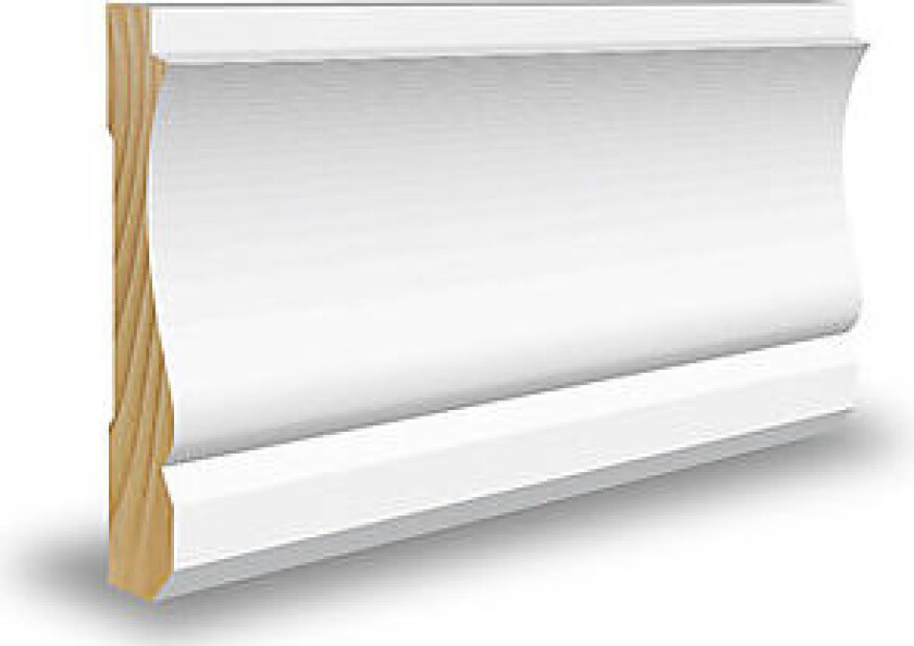 Karmlist furu CW133 profilert hvit bomull S0502-Y 15x70 mm