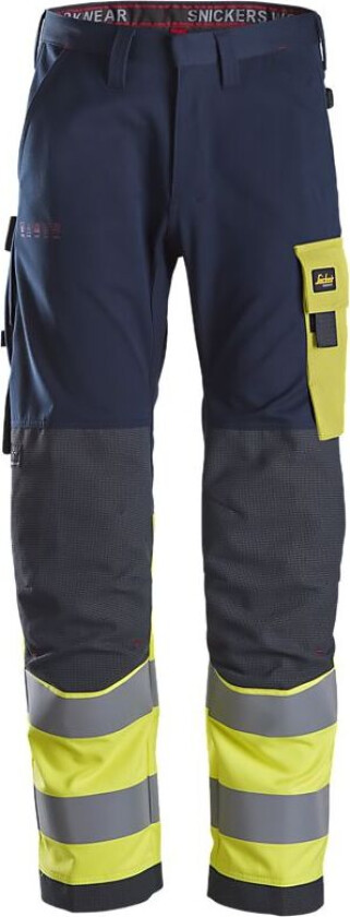 Bukse pw 6376 blå/gul kl1 54 protecwork snickers workwear