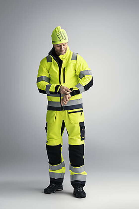Bukse 6230 gul 52 snickers highvis kl 2 hylsterlommer
