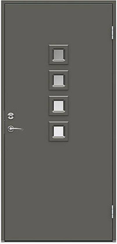 Dørsett michigan 100x210 venstre mørkgrå ncs 7000-n klart glass