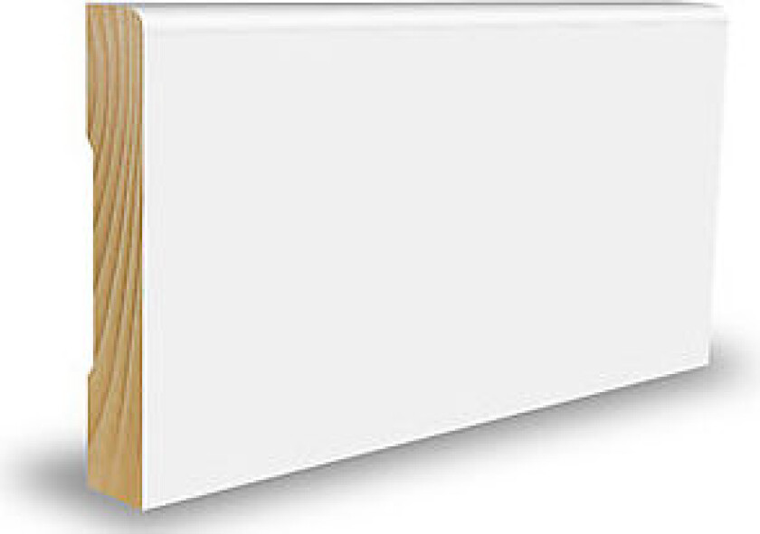 Bilde av Gulvlist furu rund klassisk hvit S0500-N 12x69x4400 mm