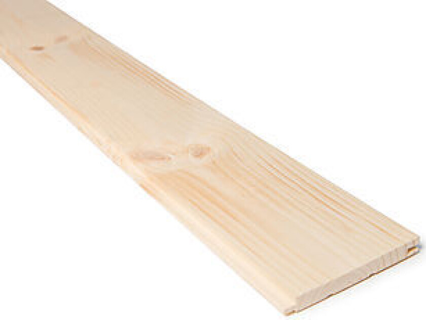 Glattpanel skyggeskrå furu ubehandlet 14x120 mm