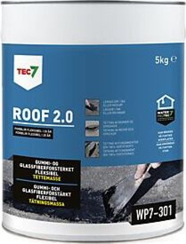 TEC7 Roof 2.0 Gummiasfalt for reparasjon av tak 5 kg