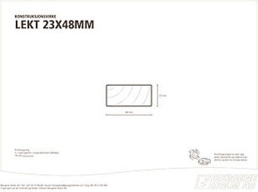 Justert lekte impregnert furu 23x48 mm