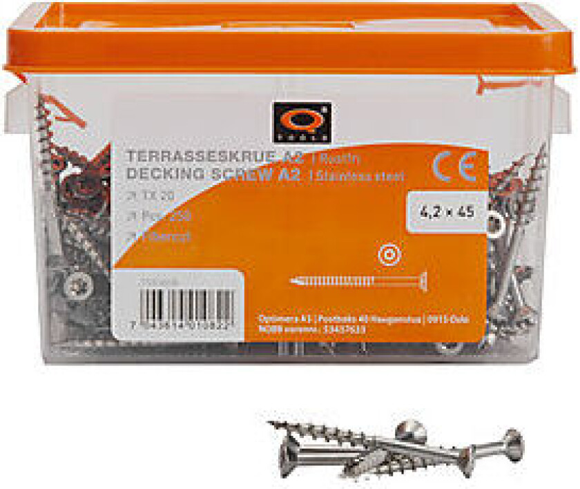 Terrasseskrue A2 4,2x55 mm 200 stk