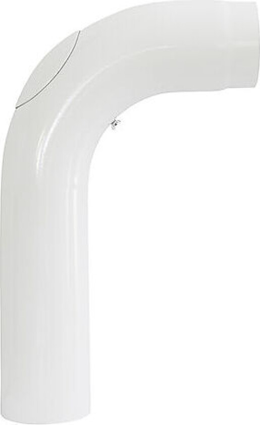 Røykrør ø150 90gr 700x450mm whe med luke hvit emalje 2,3mm