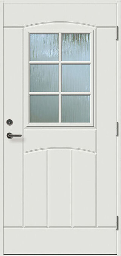 Ytterdør Siv hvit glass venstrehengslet 90x210 cm