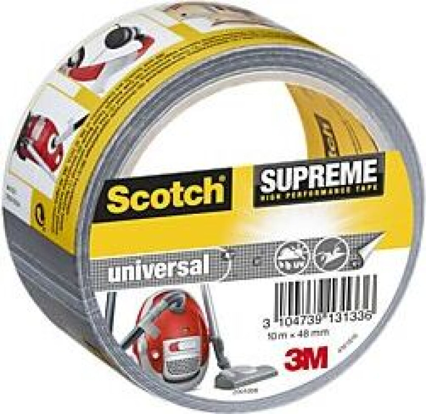 Lerretstape 4101s10 10mx48mmsølv universal