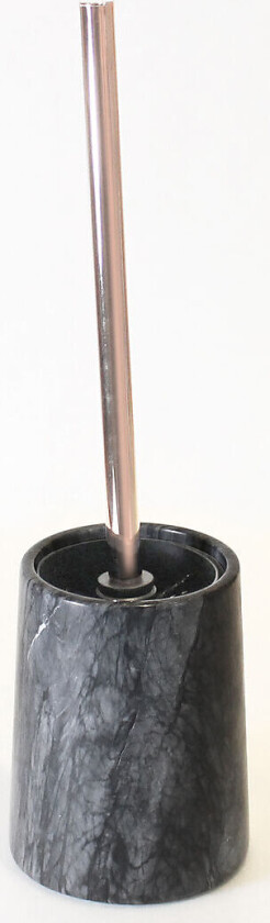 Toalettbørste marmor sortmed skaft i kobber eller krom