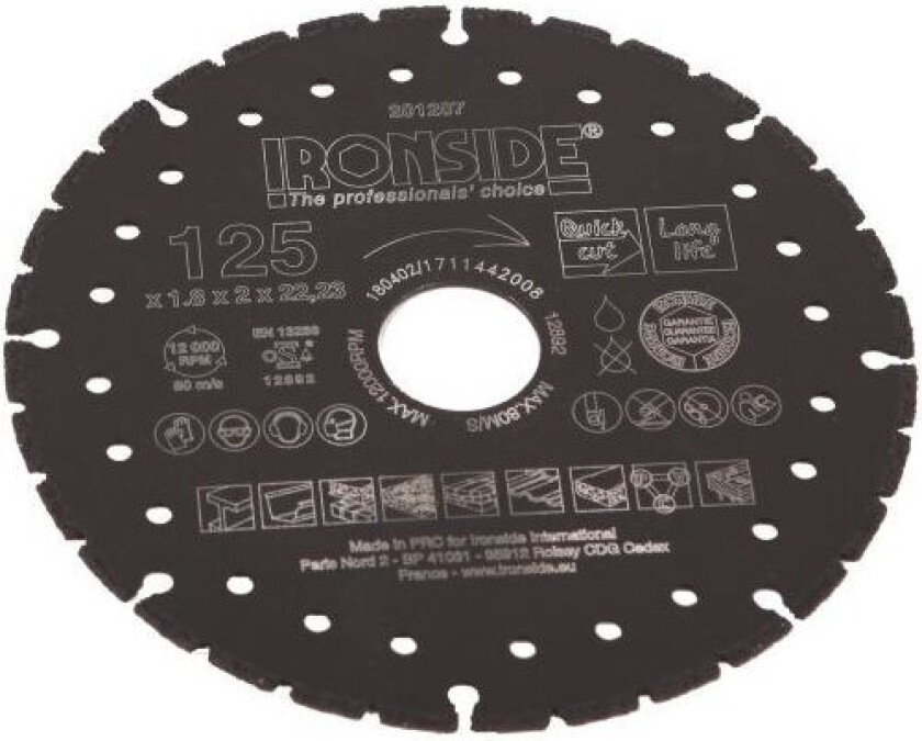 201207 Kappeskive 125 x 22,23 x 1,8 x 2 mm