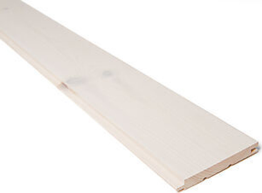 Glattpanel 14x120 mm natur hvitlasert furu