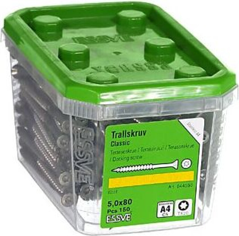 Terrasseskrue classic 5x80 a4 -150 a4 syrefast stål