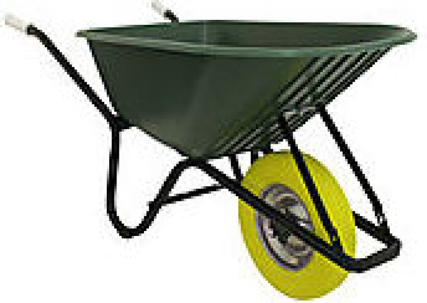 Trillebår for betong med gult hjul
