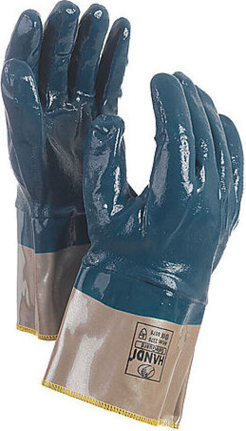 Hanske nitril m/mans 2369 9 handi heldyppet nitrilhanske str 9