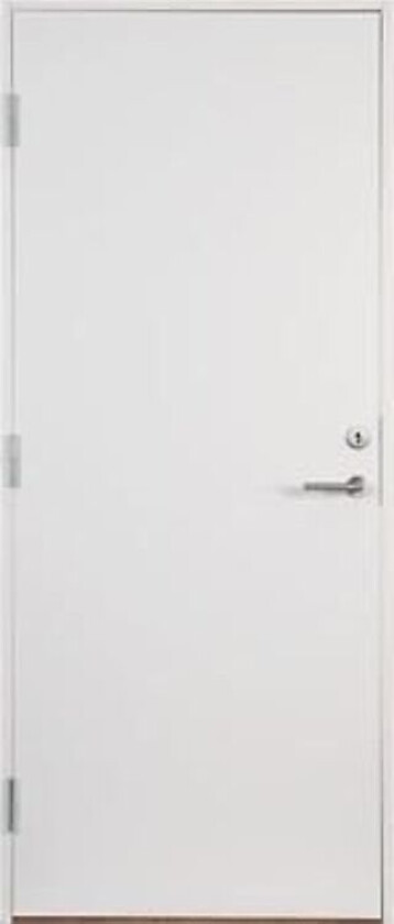 Dør id kompakt hvit 90x210h slett dør med hvit karm