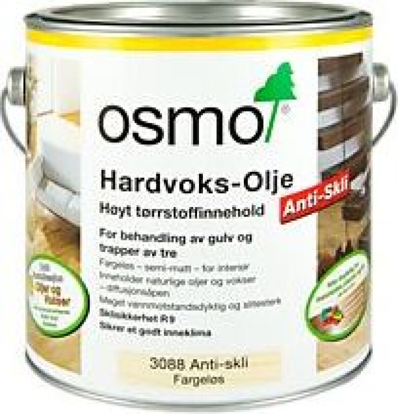 Hardvoksolje 3088 2,5l a skli r9 1l dekker ca 24m2 1 strøk