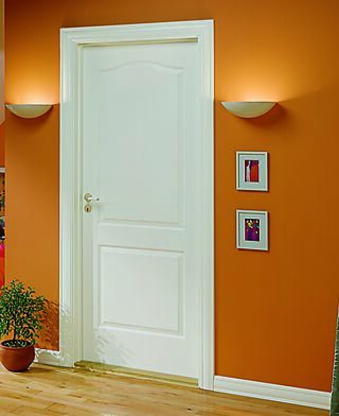 Dørbl style 02b 7x21 hvit formpresset dør 2 speil bue