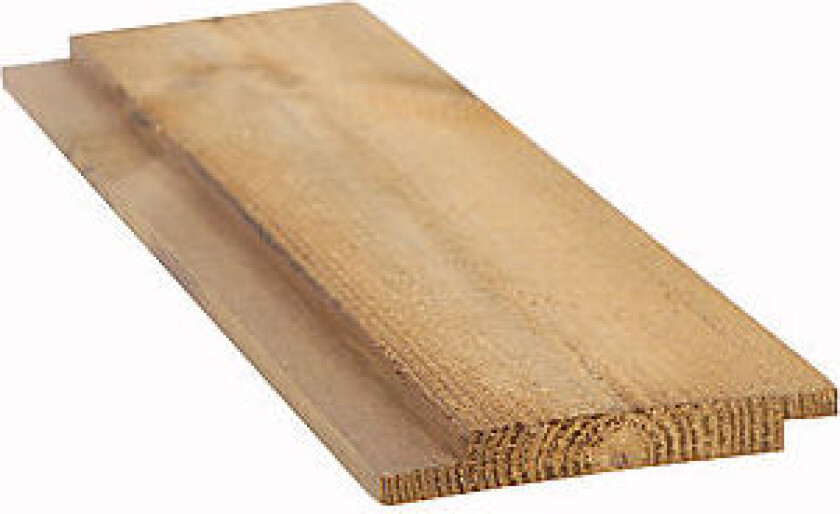 Dobbelfals rettkantet med endepløying 19 x 148 cm natur