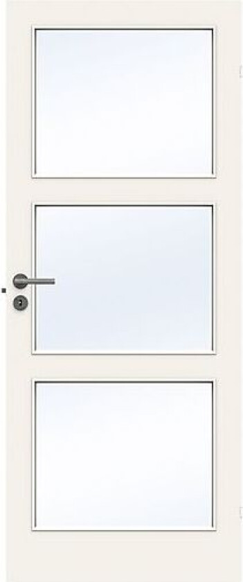 Dør stable gw3 9x20 hvit 4mm klart herdet glass