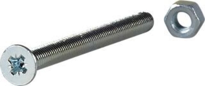 Maskinskrue mutter sh m5x60fzb a-6 med mutter og senkhode pz2