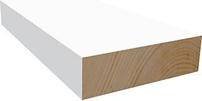 Glattkantlist furu hvit bomull S0502-Y 12x21 mm