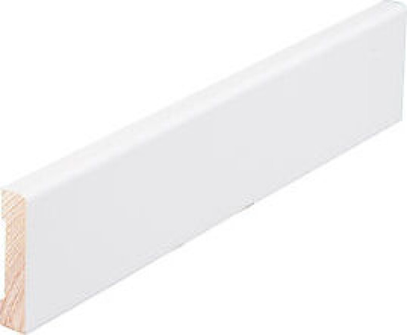 Gulvlist furu rund hvit bomull S0502-Y 10x58 mm