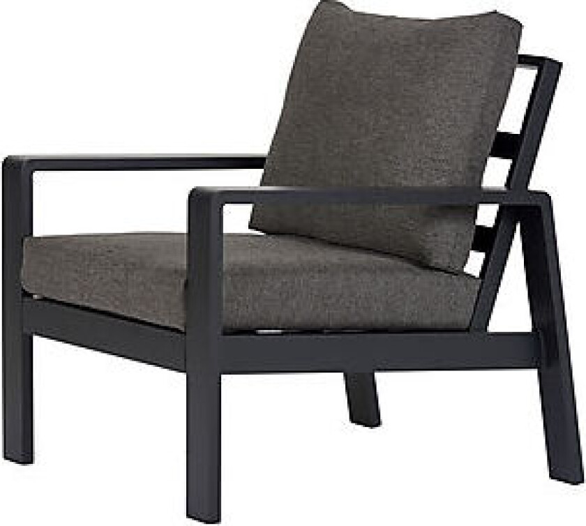 Hagestol med puter sort/grå