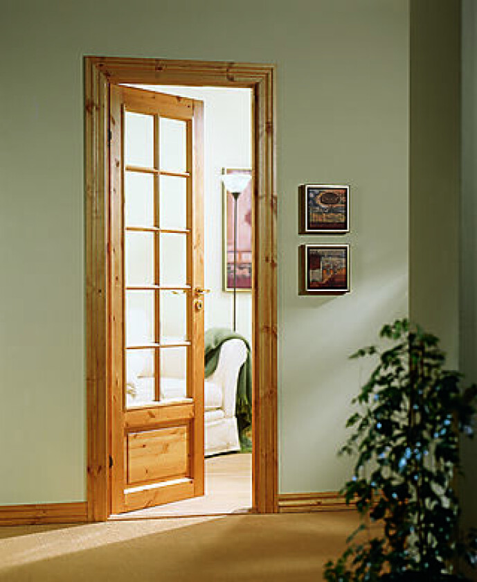 Dørbl tradition sp10 8x21 lakk furu glassdør 4mm herdet glass