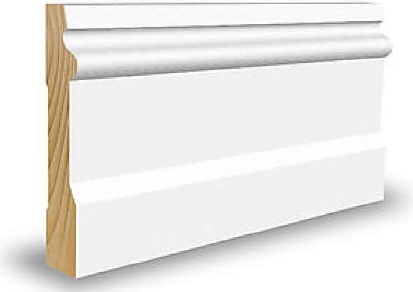Bilde av Gulvlist furu profilert CW231 hvit bomull S0502-Y 15x95x4400 mm