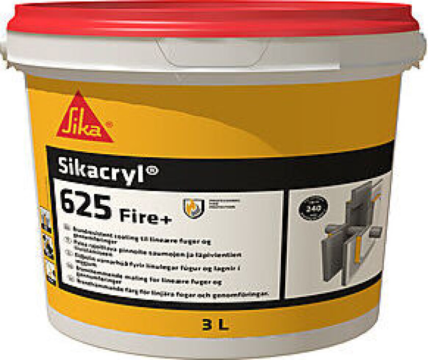Akrylmaling sikacryl 625 fire+ 3 liter