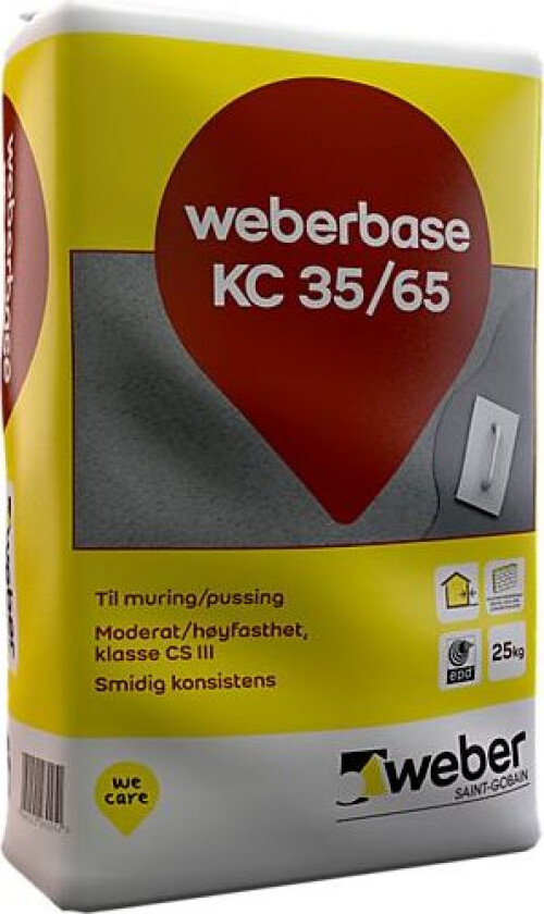 Mørtel til muring/pussing KC 35/65 25 kg papirsekk